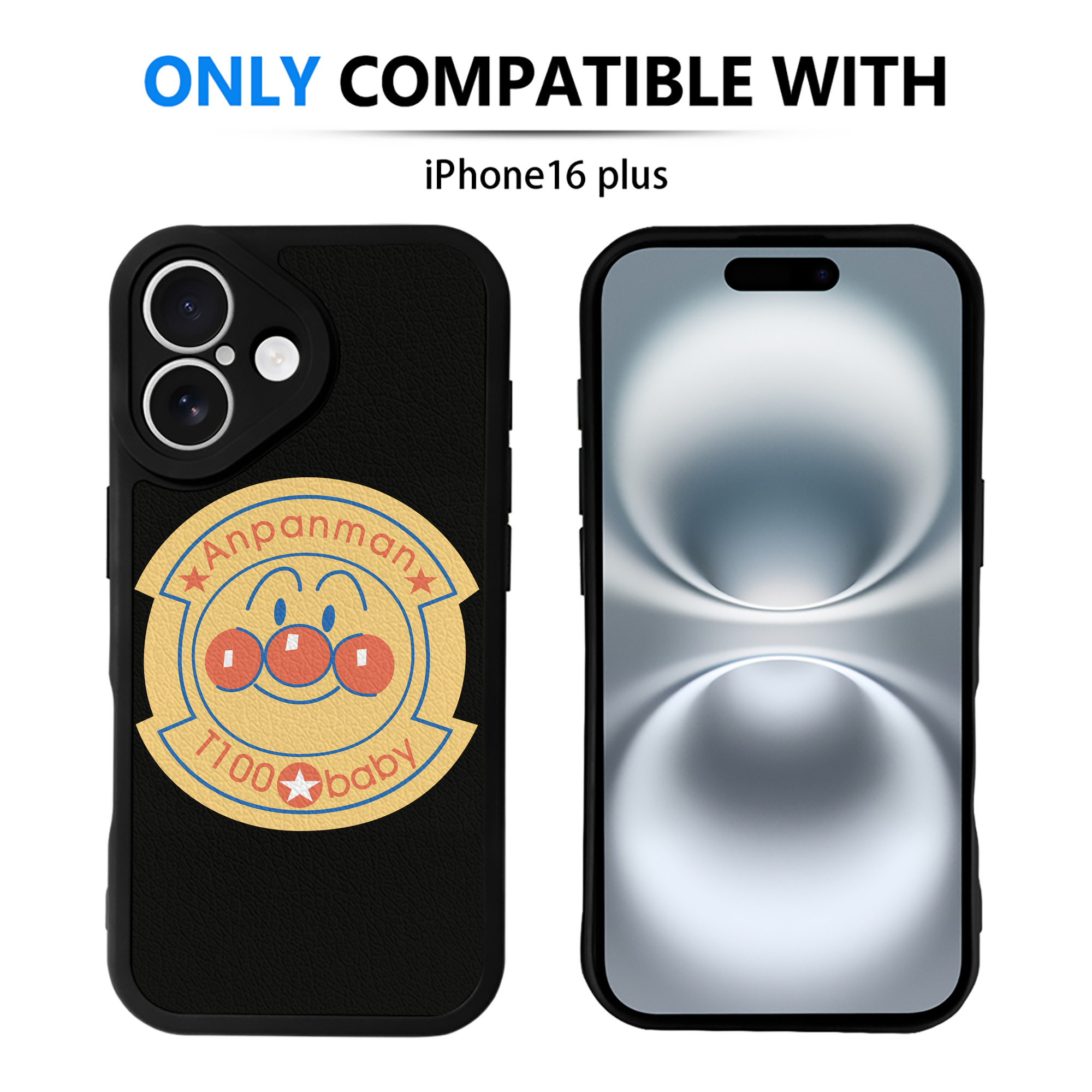 （画像用） アンパンマン Anpanman 【iPhone 16シリーズ対応】シリコンスマホケース（レザー調） 材質：シリコン